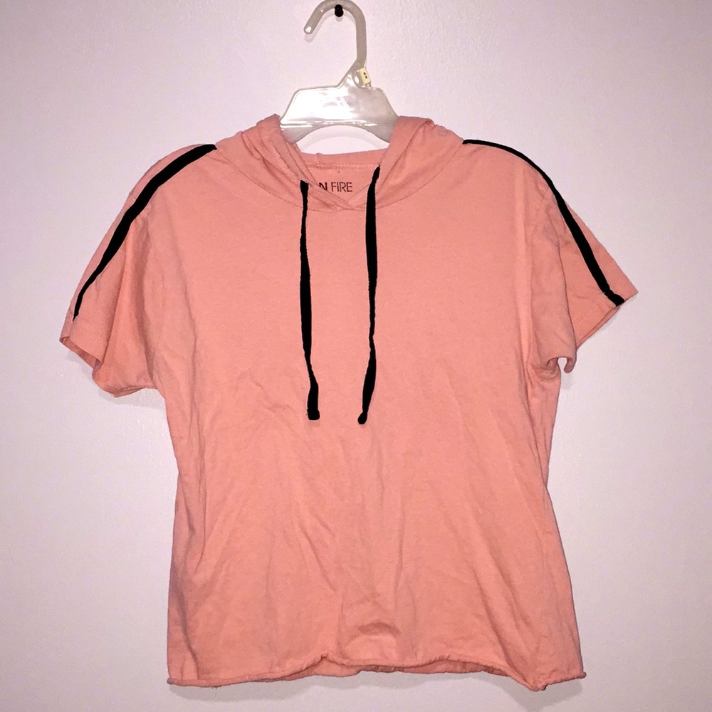 Crop top including a hoodie
